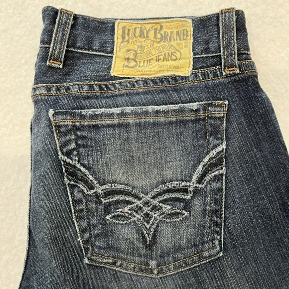 Lucky Brand Size 6/28 Tall Blue Victory Madeline Boot Cut Denim Jeans USA Made - Picture 9 of 15